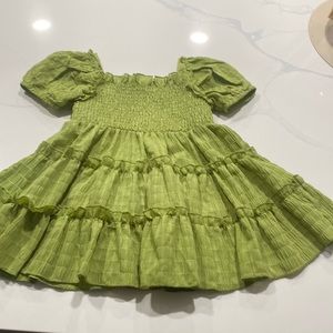 Green off the shoulders dress